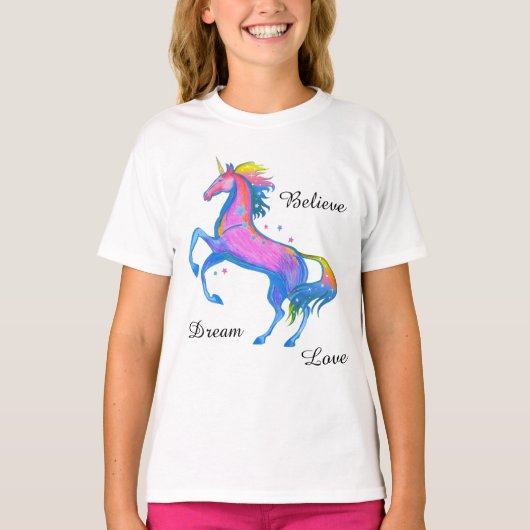 Unicorn Long Sleeve Hemd T-Shirt (Vorderseite)