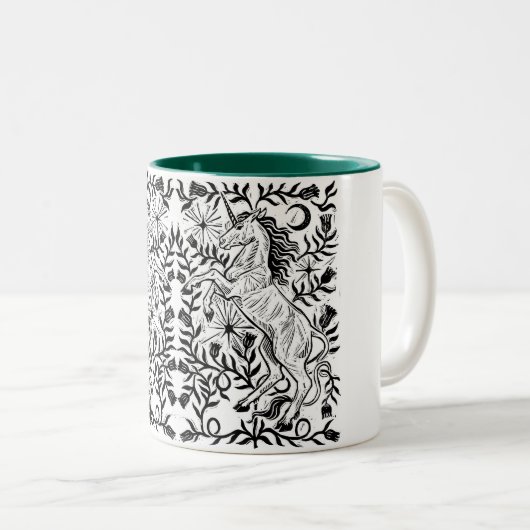 Unicorn Lore Block Print Tasse (VorderseiteRechts)