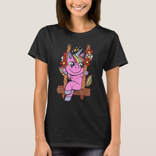unicorn lover cute swinging T-Shirt (Vorderseite)