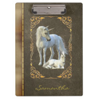 Unicorn Lover Foal Bronze Metal Leather Book