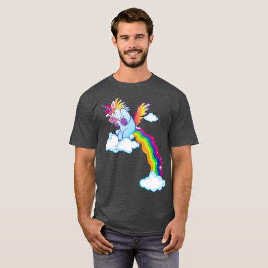 Unicorn Lover Geschenk Funny Rainbow Kackend Unico T-Shirt (Vorne ganz)