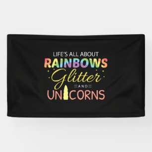 Unicorn Lover Gift Ideal Rainbows Glitzer Unicorn Banner