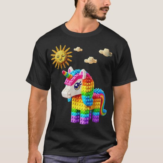 Unicorn Lover Master Builder Bricks Blocks Play  T-Shirt (Vorderseite)