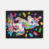 Unicorn Lover Master Builder Gebäude Bricks Block Fleecedecke (Vorderseite (Horizontal))