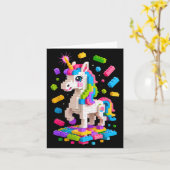 Unicorn Lover Master Builder Gebäude Bricks Block Karte (Gelbe Blume)