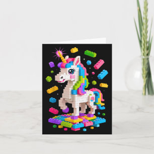 Unicorn Lover Master Builder Gebäude Bricks Block Karte