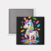 Unicorn Lover Master Builder Gebäude Bricks Block Magnet (Vorderseite/Rückseite)