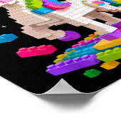 Unicorn Lover Master Builder Gebäude Bricks Block Poster (Ecke)