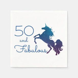 Unicorn Lover's 50 und fabelhafter Geburtstag Serviette