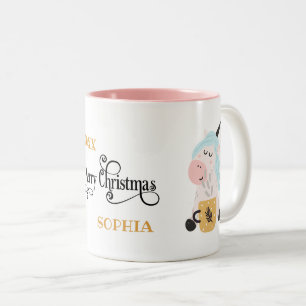 Unicorn Lover's Geschenk Frohe Weihnachtsfeier Tas Zweifarbige Tasse