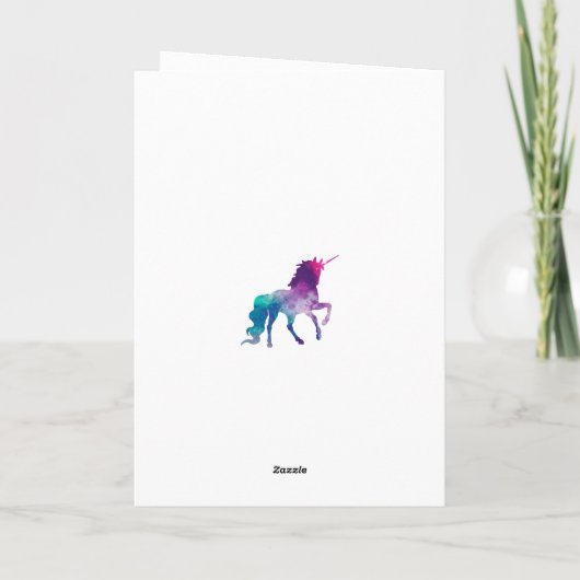 Unicorn mädchenhaften rosa lila Stars 10. Geburtst Karte (Rückseite)