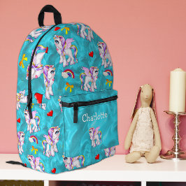 Unicorn Magic Aqua Bedruckter Rucksack