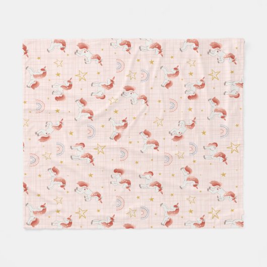 Unicorn Magic Baby Blanket Fleecedecke (Vorderseite (Horizontal))