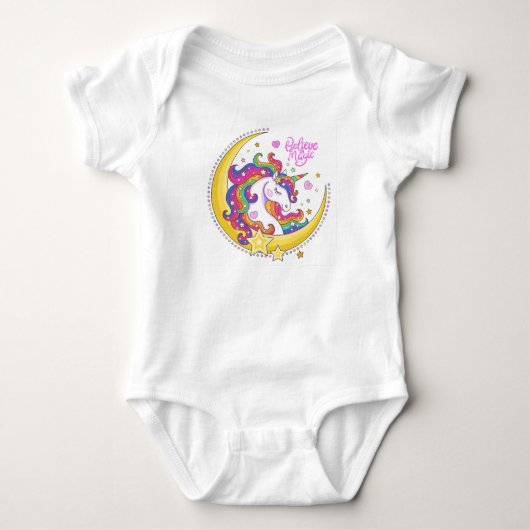 Unicorn Magic Baby Bodysuit Strampler (Vorderseite)