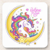 Unicorn Magic Cork-Backed-Untersetzer Getränkeuntersetzer (Vorderseite)