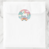 Unicorn Magic First Birthday Party Runder Aufkleber (Tasche)