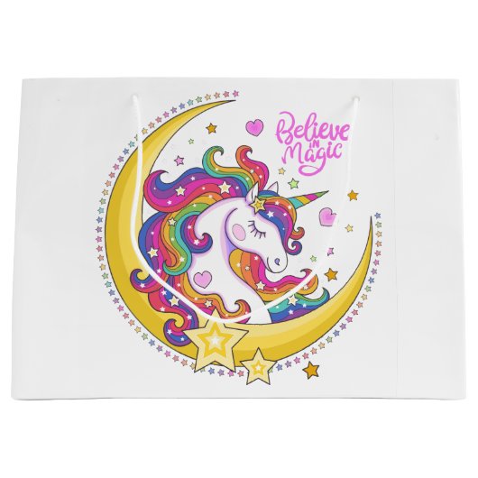 Unicorn Magic Gift Bags Große Geschenktüte (Vorderseite)