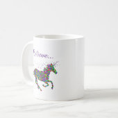 Unicorn Magic Glaube farbenfrohe Tasse (Vorderseite Links)