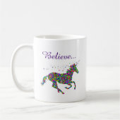 Unicorn Magic Glaube farbenfrohe Tasse (Links)