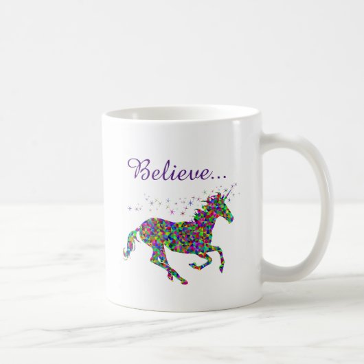 Unicorn Magic Glaube farbenfrohe Tasse (Rechts)