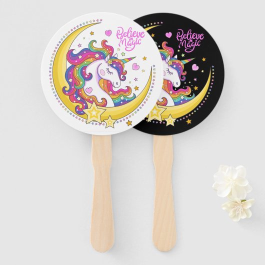 Unicorn Magic Hand Fans Fächer (Vorne und Hinten)
