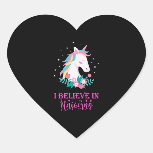 UNICORN MAGIC Herz-Aufkleber (Vorderseite)