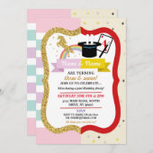 Unicorn & Magic Joint Boy Girl Birthday Einladunge Einladung (Vorne/Hinten)