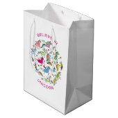 Unicorn Magic Kawaii Mittlere Geschenktüte (Rückseite Schrägansicht)