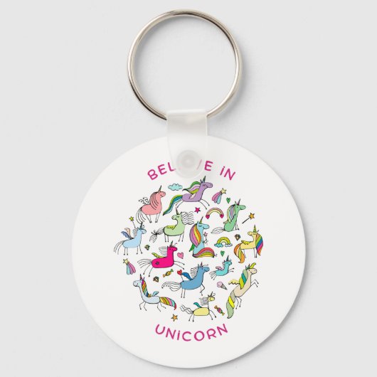 Unicorn Magic Kawaii Schlüsselanhänger (Vorderseite)