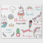 Unicorn Magic Party Geschenkpapier (Flach)