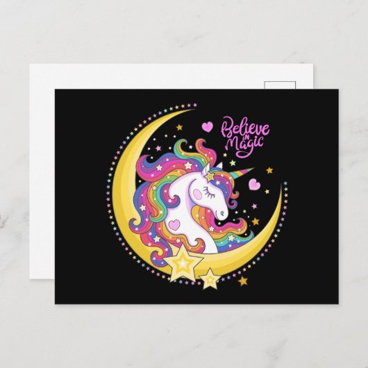 Unicorn Magic Postcard Postkarte (Vorne/Hinten)