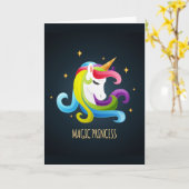 Unicorn Magic Princess Colorful Karte (Gelbe Blume)