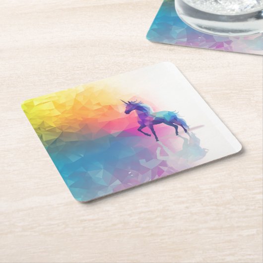 Unicorn Magic Rechteckiger Pappuntersetzer (angewinkelt)