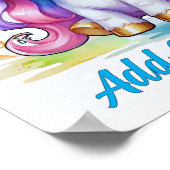Unicorn Magic & Stars – Personalized Wall Art Poster (Ecke)