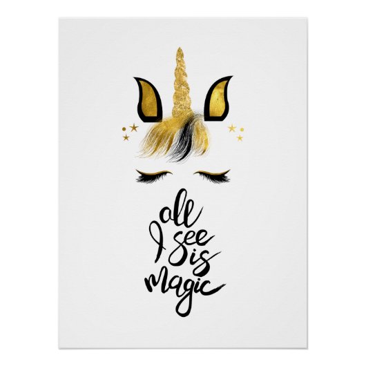 Unicorn Magic Zitat Poster (Vorderseite)