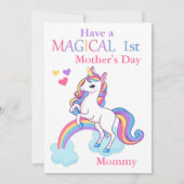 Unicorn Magical 1st Mother's Day Kids Flat Karte (Vorderseite)