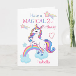 Unicorn Magical 2. Geburtstag Pink Karte