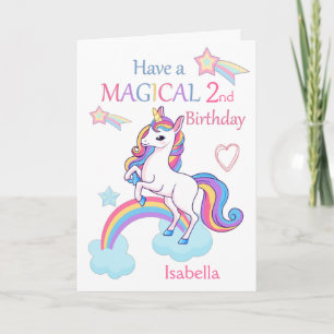 Unicorn Magical 2. Geburtstag Pink Karte