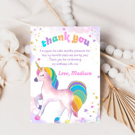 Unicorn Magical Birthday Danke Karte