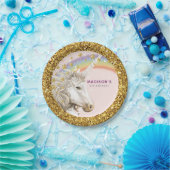 Unicorn Magical Birthday Gold Pappteller (Party)