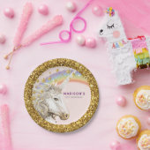 Unicorn Magical Birthday Gold Pappteller (Party)