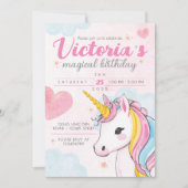 Unicorn Magical Birthday Invite Einladung (Vorderseite)