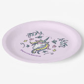 Unicorn Magical Birthday Pappteller (Schrägansicht)