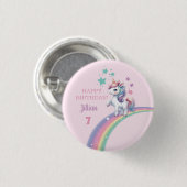 Unicorn Magical Birthday Party Button (Vorne & Hinten)