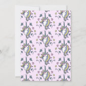 Unicorn Magical Birthday Party Einladung (Rückseite)