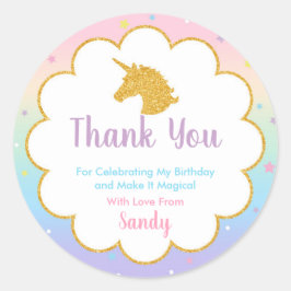 Unicorn Magical Birthday Party Gunst Sticker