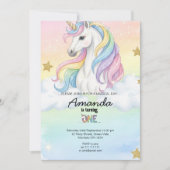 Unicorn Magical Birthday Party Invitation Card Einladung (Vorderseite)