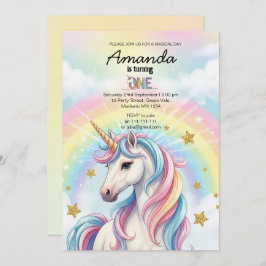 Unicorn Magical Birthday Party Invitation Card Einladung