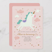 Unicorn Magical Birthday Party Pink Einladung