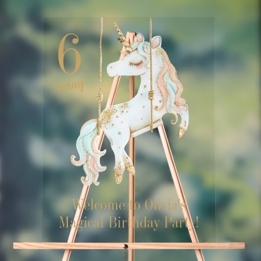 Unicorn Magical Birthday Party Willkommen Acrylschild (Neutral)